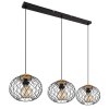 Globo LACKY Pendant Light Light wood, black, 3-light sources
