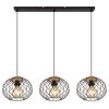 Globo LACKY Pendant Light Light wood, black, 3-light sources