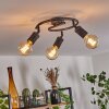 ERMATINGEN Ceiling Light dark brown, matt nickel, 3-light sources