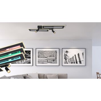 Globo MARIAN Ceiling Light LED black, 1-light source, Remote control, Colour changer