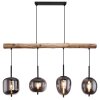 Globo BLACKY Pendant Light Dark wood, black, 4-light sources