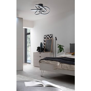SCHÖNER-WOHNEN-Kollektion LOOP Ceiling Light LED black, 1-light source, Remote control