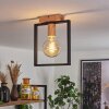 BERGO Ceiling Light Wood like finish, Ecru, black, 1-light source