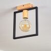 BERGO Ceiling Light Wood like finish, Ecru, black, 1-light source