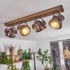 HERFORD Ceiling Light Dark wood, rust-coloured, 4-light sources