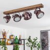 HERFORD Ceiling Light Dark wood, rust-coloured, 4-light sources