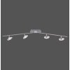 Leuchten Direkt LOLA-MIKE Ceiling Light LED stainless steel, 4-light sources, Remote control, Colour changer