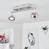 Marsen Ceiling Light LED matt nickel, 2-light sources, Remote control, Colour changer