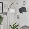 RENFREW Floor Lamp black, 3-light sources, Fabric shade