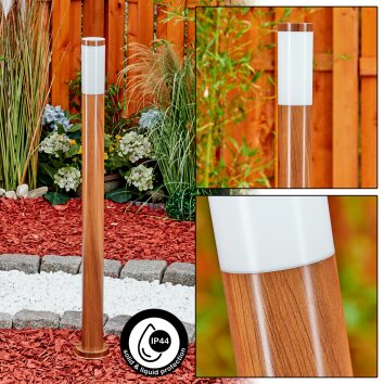 GABORONE path light brown, Wood like finish, 1-light source
