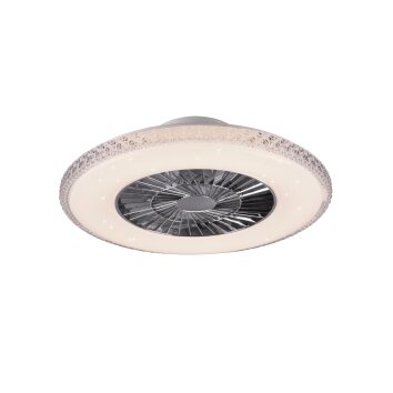 Reality HARSTAD fan LED chrome, 1-light source, Remote control