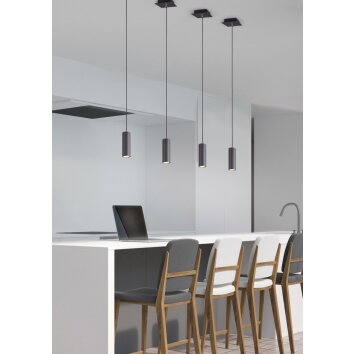 Zuoz Pendant Light black, 4-light sources