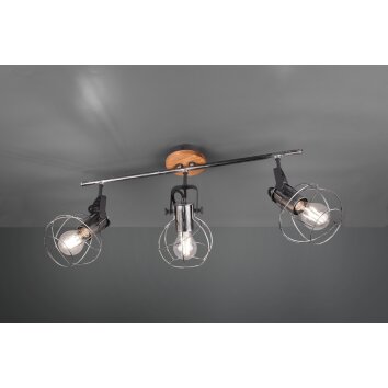 Sundsvall Ceiling Light Dark wood, black, 3-light sources