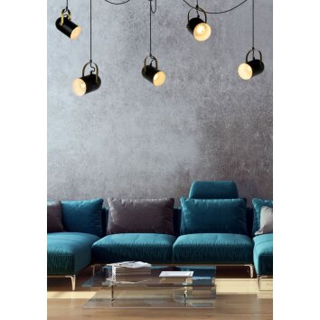 Lucide SWAPP Pendant Light black, 5-light sources