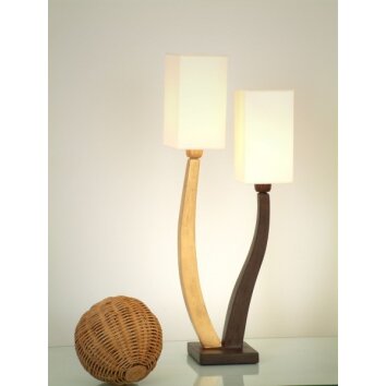 Holländer QUADRANGOLARE table lamp brown, gold, white, 2-light sources