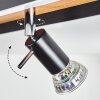 DEADWOOD Ceiling Light LED brown, chrome, Wood like finish, black, 5-light sources