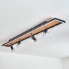 DEADWOOD Ceiling Light LED brown, chrome, Wood like finish, black, 5-light sources