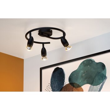 Lucide CARO Ceiling Light black, 3-light sources