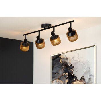 Lucide RAFA Ceiling Light black, 4-light sources
