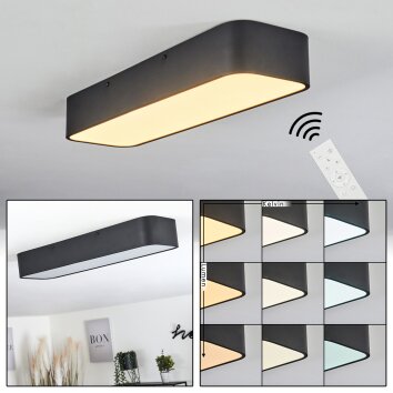 IRIONDO Ceiling Light LED black, 1-light source, Remote control