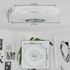 AUXERRE Ceiling Light LED white, 2-light sources, Remote control, Colour changer