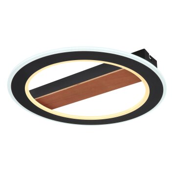 Globo MATTIA Ceiling Light LED Dark wood, black, 1-light source