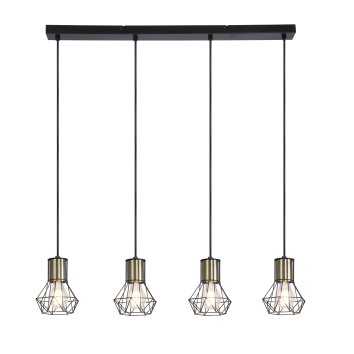 Globo PRISKA Pendant Light black, 4-light sources