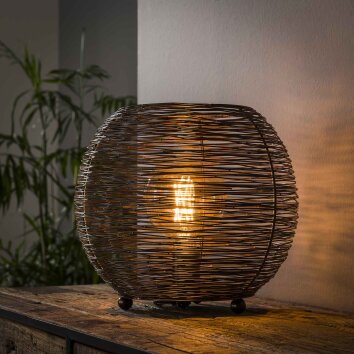 LEEVILLE Table lamp matt nickel, black, 1-light source