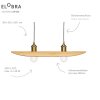 Elobra COLOMBIA RETRO Pendant Light Ecru, 2-light sources