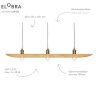 Elobra COLOMBIA RETRO Pendant Light Ecru, 3-light sources