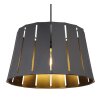 Globo LUNA Pendant Light Wood like finish, black, 1-light source