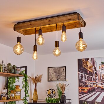 AVESTRUZ Ceiling Light Ecru, black, 6-light sources