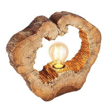Globo VINZENZ Table lamp brown, Wood like finish, 1-light source