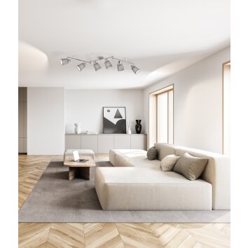 Fischer & Honsel JEFF Ceiling Light matt nickel, 6-light sources