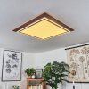 BLANDFORD Ceiling Light LED brown, Wood like finish, 2-light sources, Remote control
