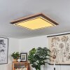BLANDFORD Ceiling Light LED brown, Wood like finish, 2-light sources, Remote control