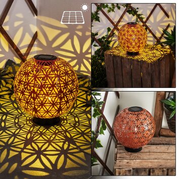 Leonard solar light LED red, black, 1-light source