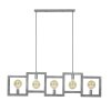 Top Down pendant luminaire Oxidised Silver, 5-light sources