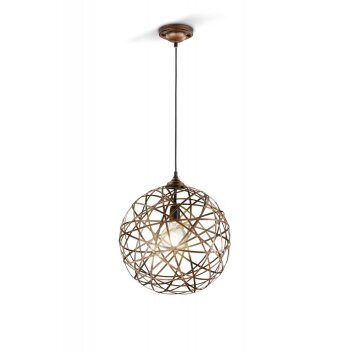 Trio JACOB pendant light dark brown, copper, 1-light source