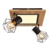 Globo PRISKA Ceiling Light Wood like finish, black, white, 3-light sources