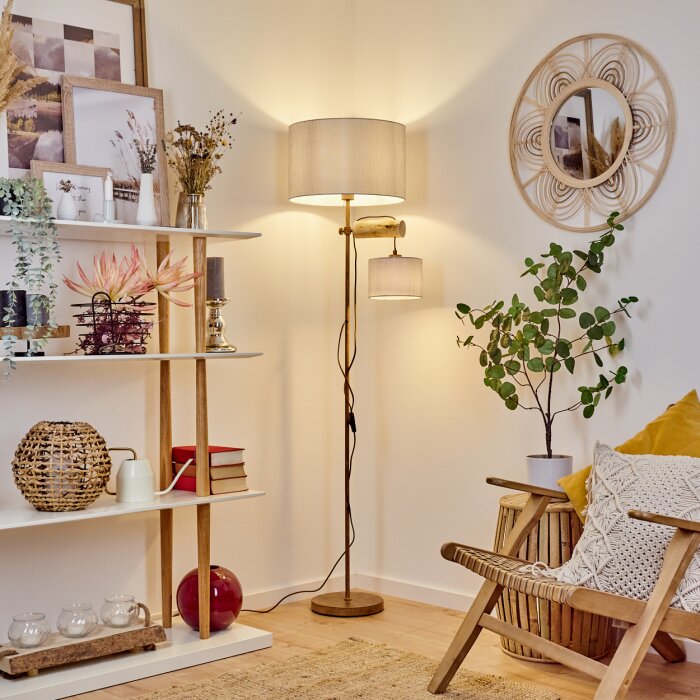 JAGUALITO Floor Lamp Ecru, rust-coloured, 2-light sources