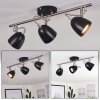 MOESDORF Ceiling Light matt nickel, black, 3-light sources