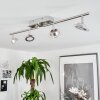 MARSEN Ceiling Light LED chrome, matt nickel, 4-light sources, Remote control, Colour changer