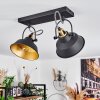 LLANAGE Ceiling Light black, white, 2-light sources