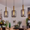 MALIALI Pendant Light brass, black, 3-light sources