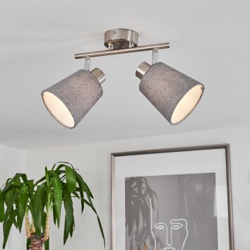 PERALONSO Ceiling Light matt nickel, 2-light sources