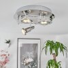 MORGES Ceiling Light LED chrome, white, 3-light sources