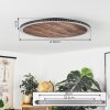 ROCHA Ceiling Light LED brown, Wood like finish, black, 1-light source