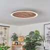 ROCHA Ceiling Light LED brown, Wood like finish, black, 1-light source