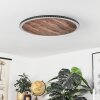 ROCHA Ceiling Light LED brown, Wood like finish, black, 1-light source